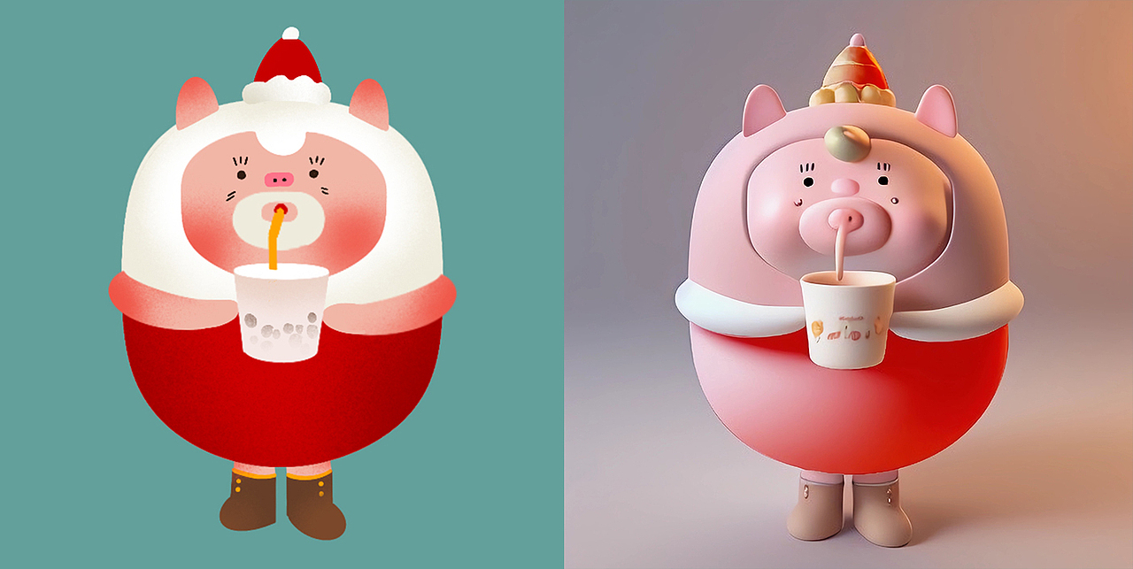 插画黏土设计——喵系列AI生成三维模型