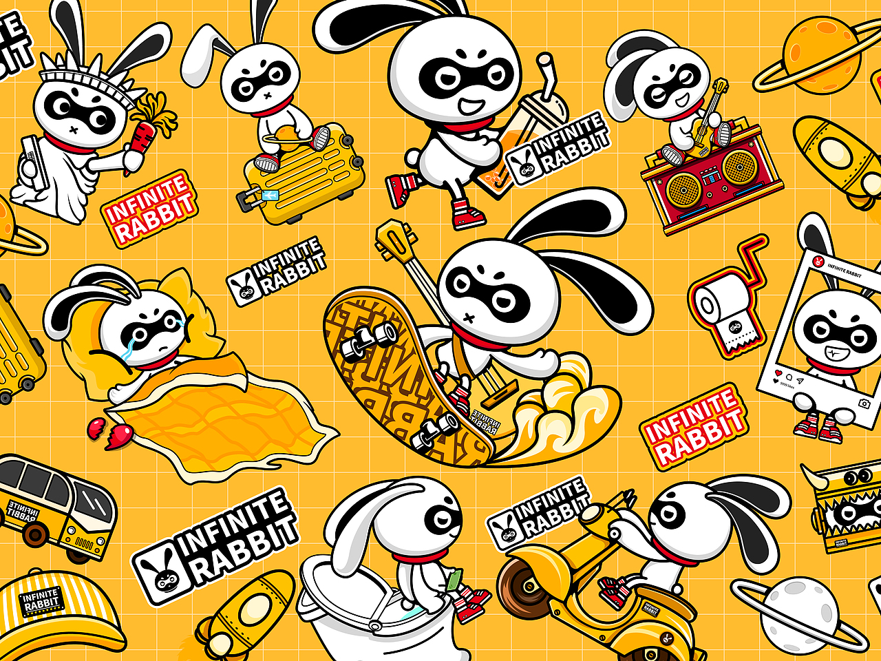 潮牌无穷兔IP品牌设计 x 违红红（图ZMzQyNzY4MzY4） - IP形象 - 站酷设计师桃记工作室原创素材 - 站酷ZCOOL