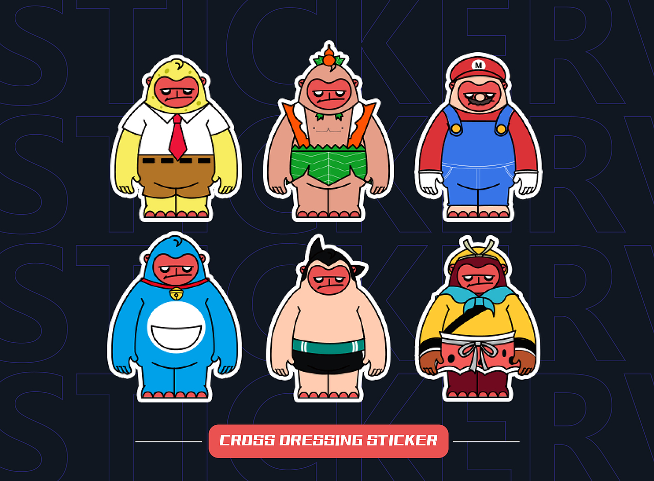 猿与鹦鹉ip形象设计（图ZMzEwOTgzNDky） - 商业插画 - 站酷设计师是子不语原创素材 - 站酷ZCOOL