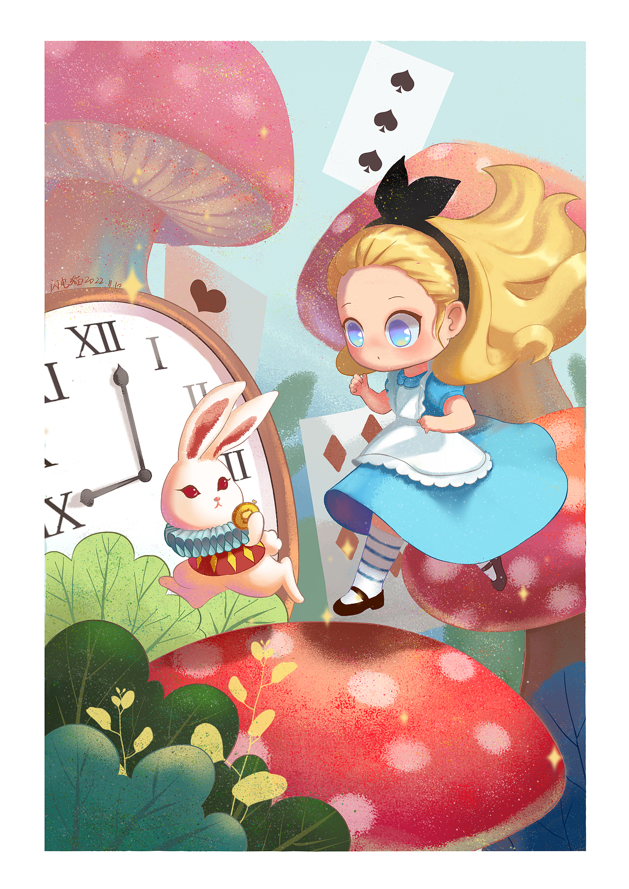 逃跑的愛麗絲（圖ZMzIyNDgwNjA4） - 兒童插畫 - 站酷設(shè)計(jì)師蟬下貓?jiān)瓌?chuàng)素材 - 站酷ZCOOL