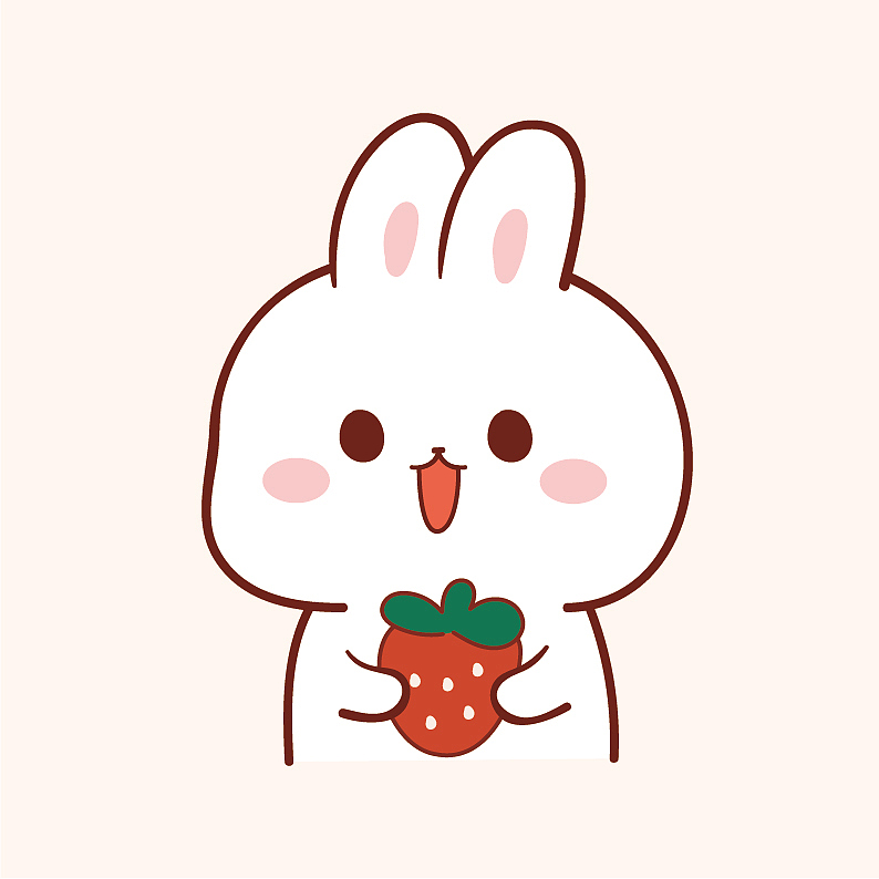 兔子卡通可爱插画设计表情包头像壁纸头像分享