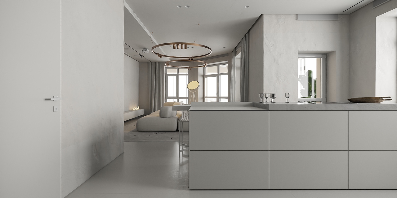 極簡的平層公寓