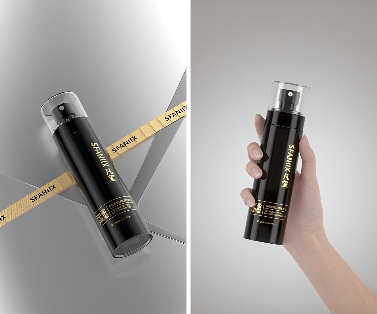 护发用品男士蓬松水产品建模渲染三维设计PS修图洗护用