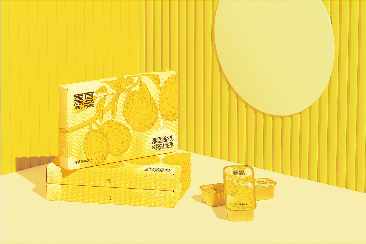 熹夏HEE SUMMER×南风效应-生鲜品牌设计榴莲包装设计（图ZMzM0ODU4MTE2） - 包装 - 站酷设计师南风效应品牌设计原创素材 - 站酷ZCOOL