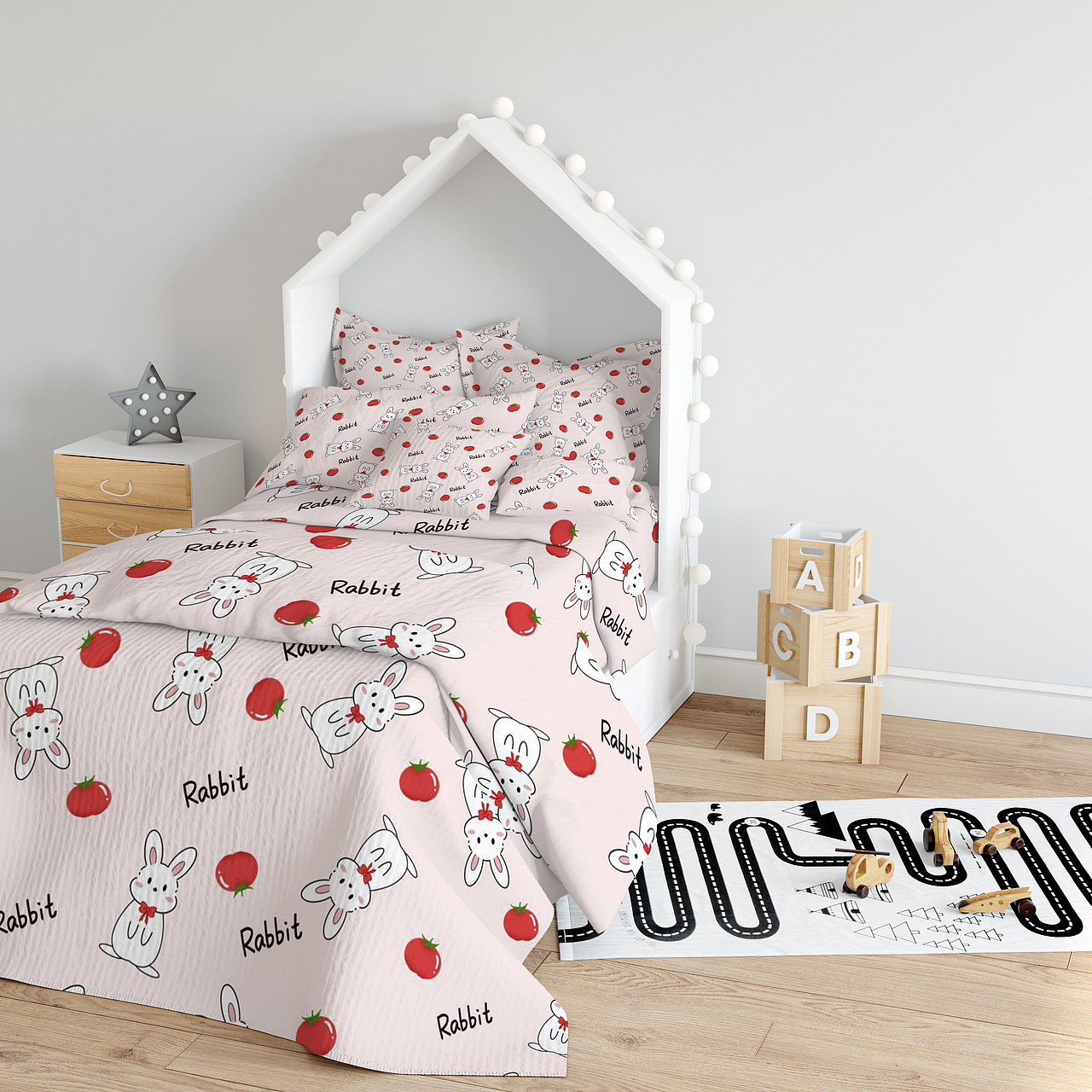 西红柿兔子印花