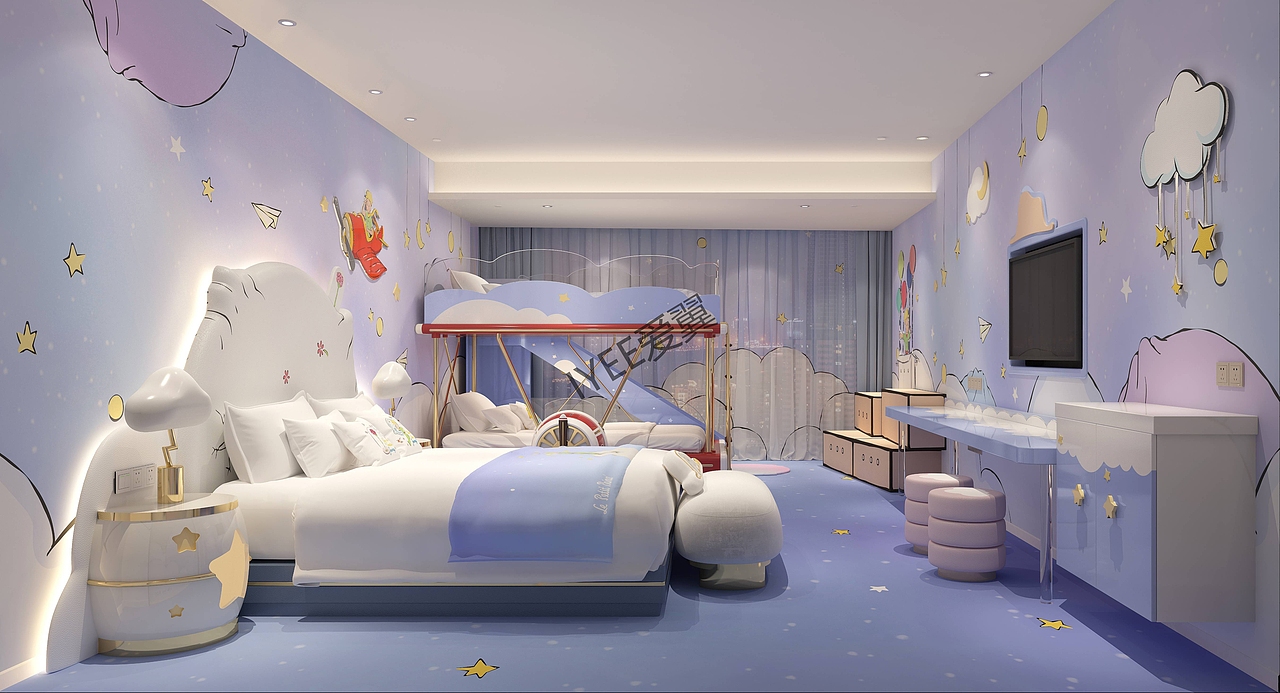 法国小王子亲子房（图ZMzMwNjI2OTc2） - 商业空间设计 - 站酷设计师爱翼酒店设计原创素材 - 站酷ZCOOL