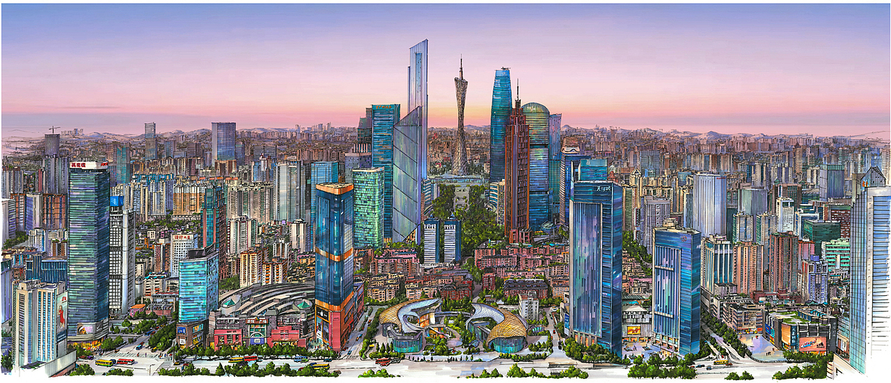 马克笔手绘城市全景集（图ZMzI5NDk4Njgw） - 艺术插画 - 站酷设计师谭泽鸿原创素材 - 站酷ZCOOL
