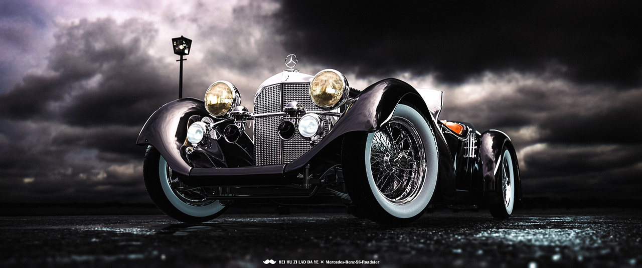 梅赛德斯·奔驰-Mercedes-Benz-SS-Roadster渲染