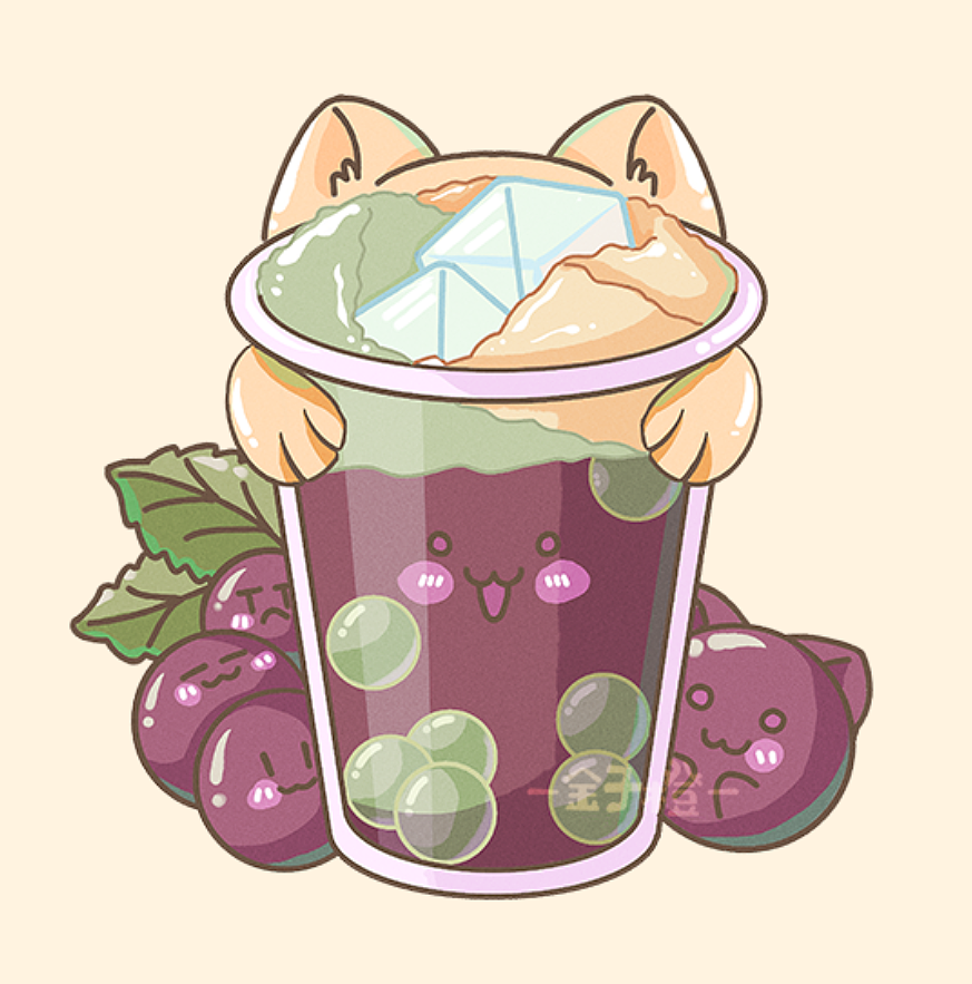 夏日冰爽果茶喵喵茶（图ZMzQ3OTk1ODQw） - 商业插画 - 站酷设计师金子橙原创素材 - 站酷ZCOOL