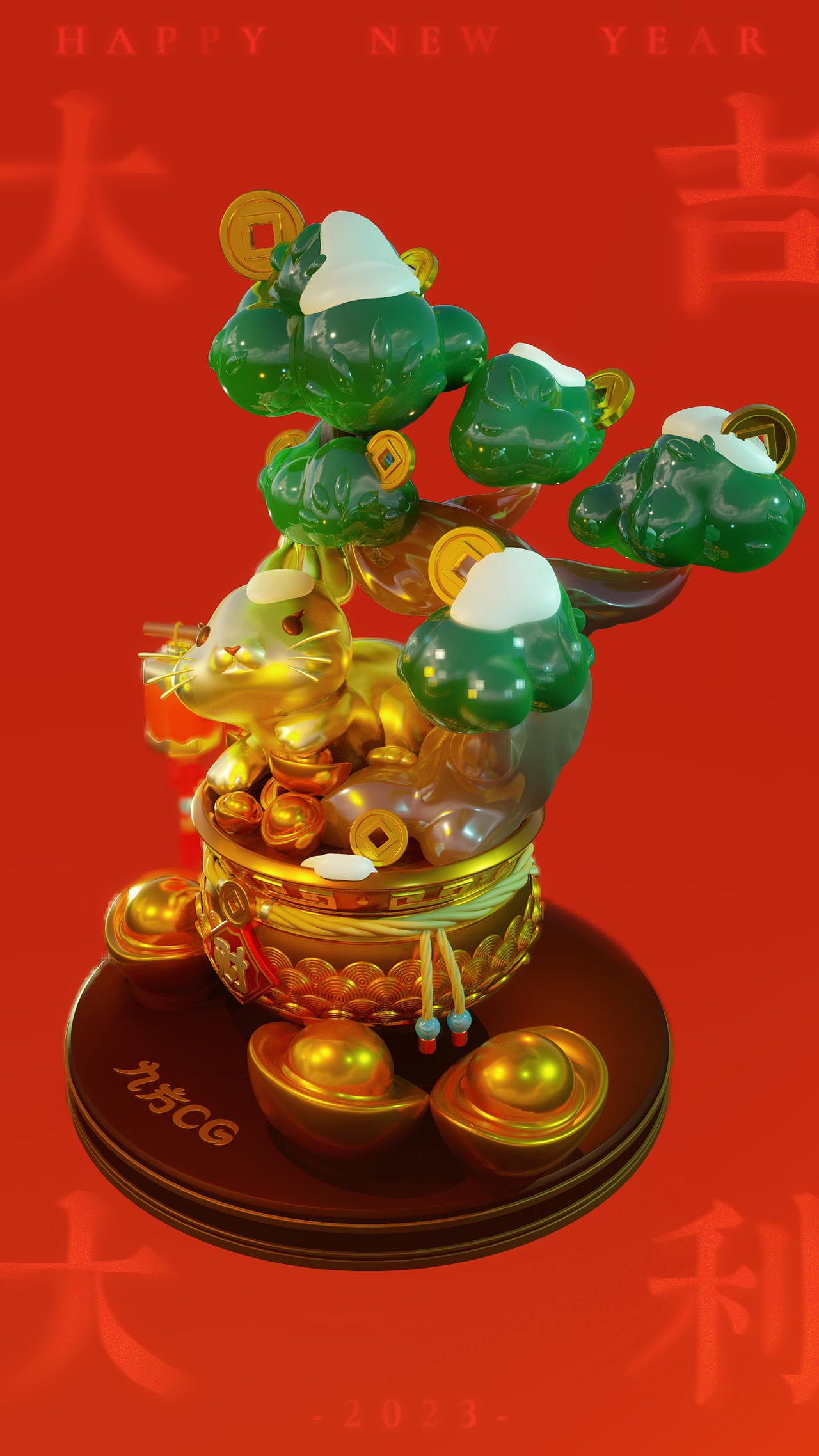 财神兔贺岁（含建模过程）（图ZMzI4MzMyMTky） - 人物/生物 - 站酷设计师九方CG原创素材 - 站酷ZCOOL