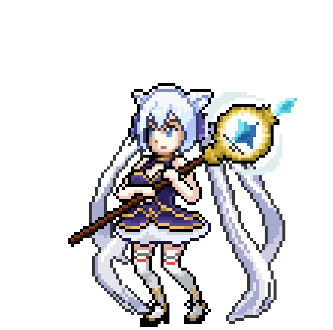 像素动画，魔法少女像素画，剑与魔法像素画，像素角色