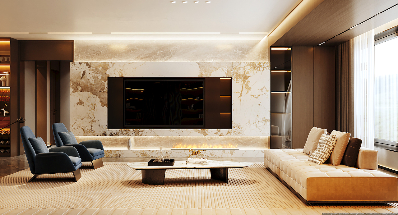 220平水木年华轻奢效果图（图ZMzM3OTQ1MzMy） - 建筑/空间 - 站酷设计师昔日的美原创素材 - 站酷ZCOOL