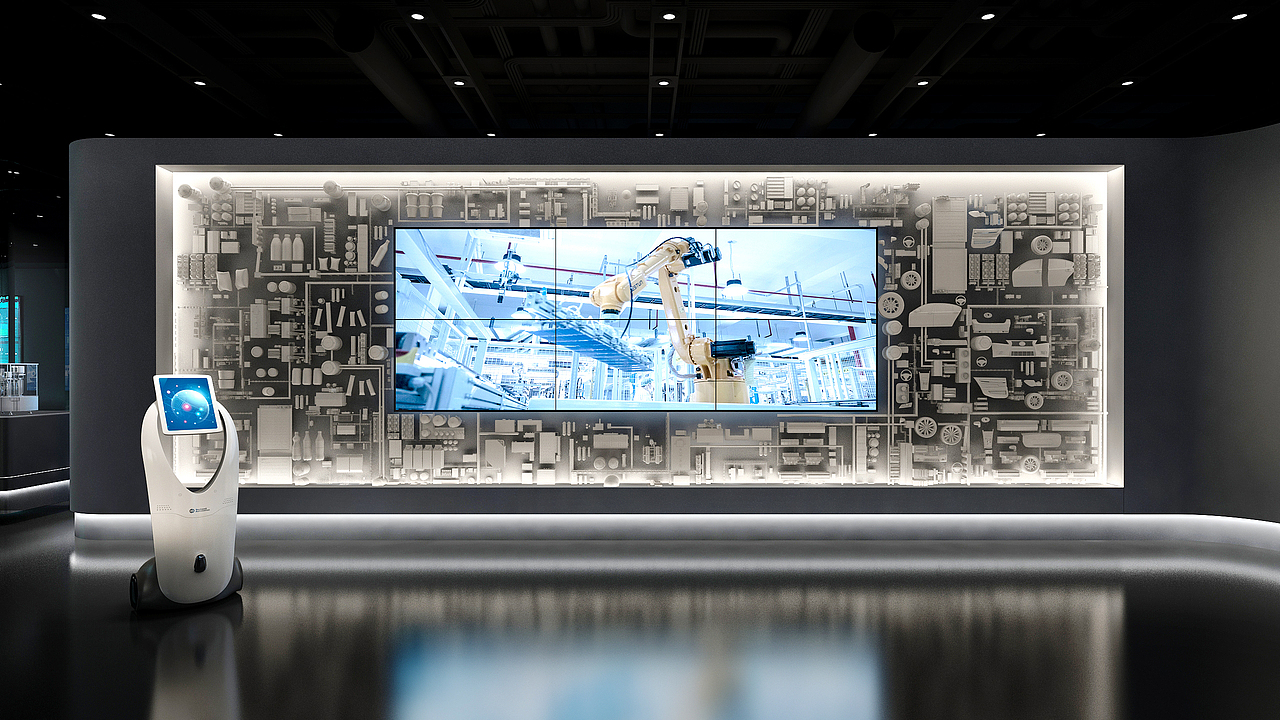 上海某智能智造企业暗黑系展厅设计（图ZMzM1ODI1MDE2） - 展陈设计 - 站酷设计师TOUCH拓设空间原创素材 - 站酷ZCOOL