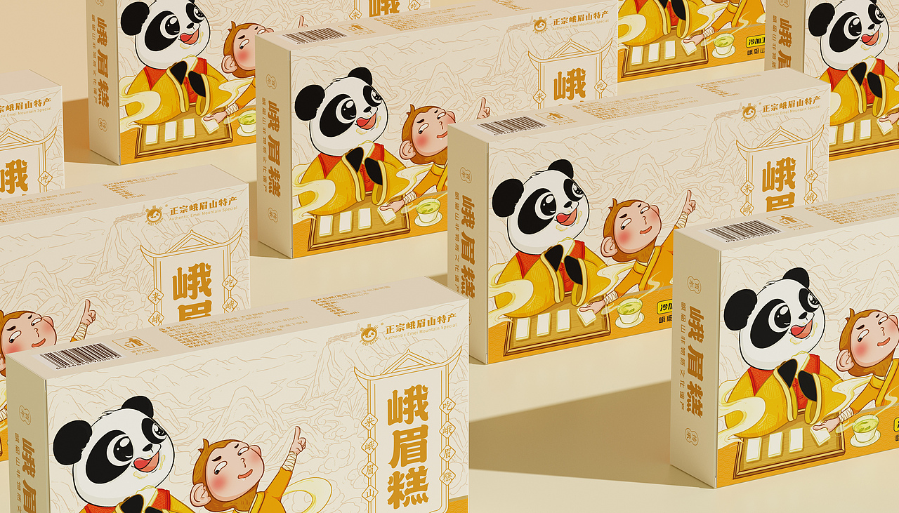 峨眉糕四川地道糕点包装设计