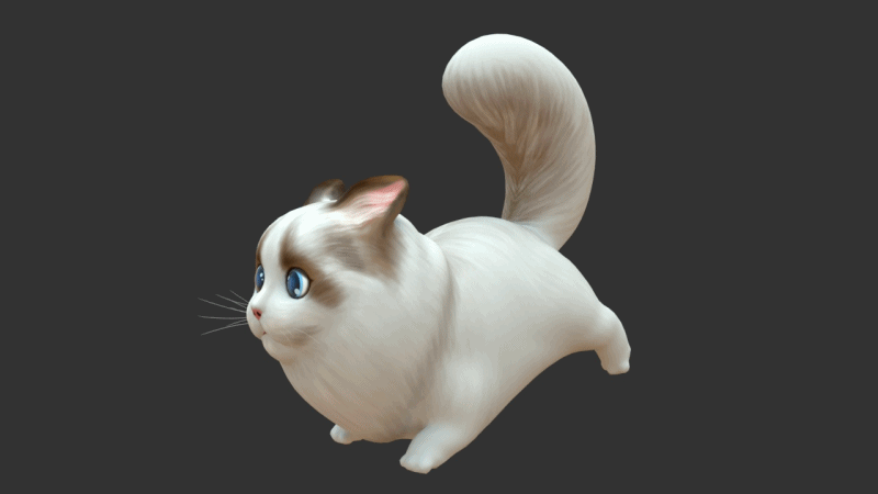 可爱卡通布偶猫-3D模型