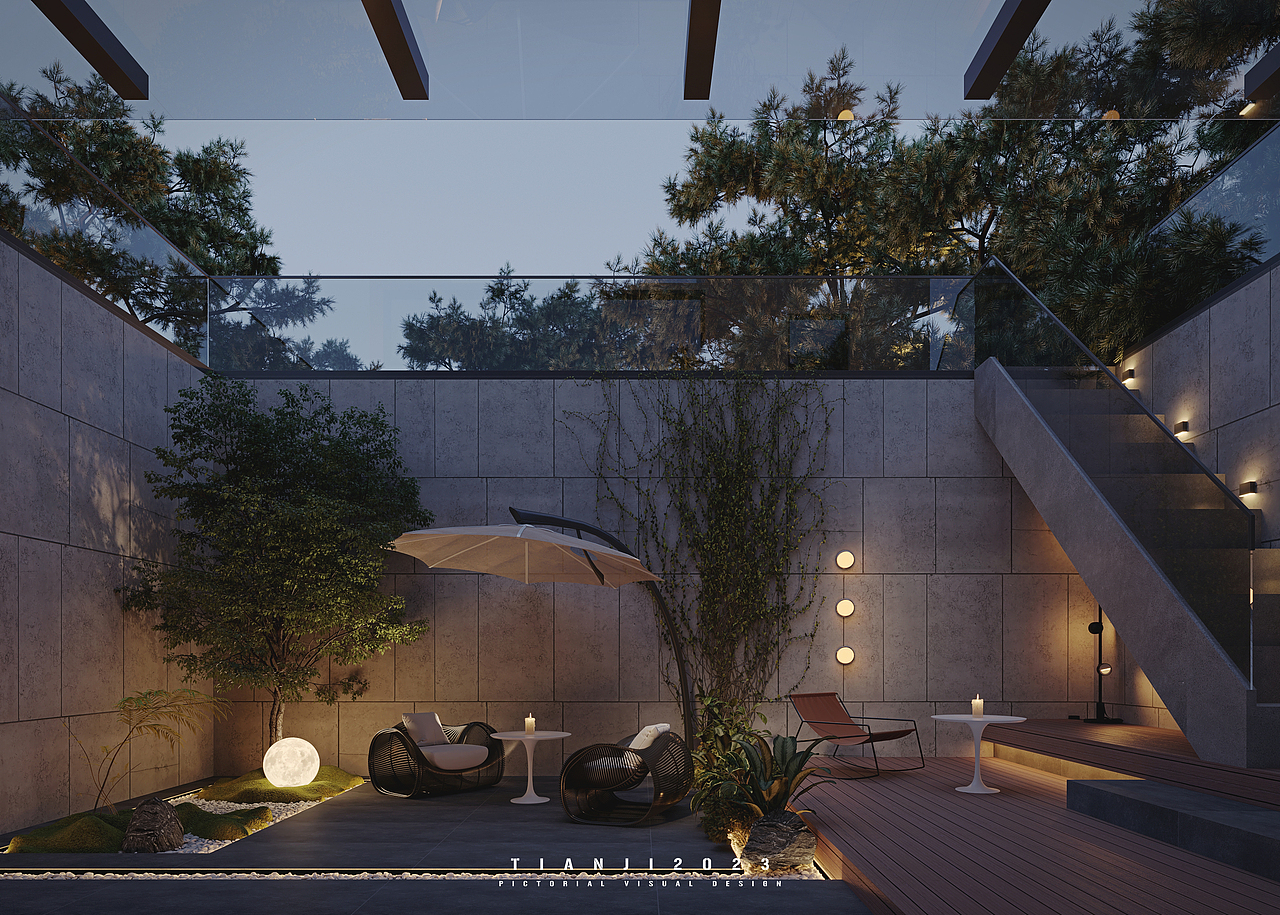 一套现代露台+酒窖