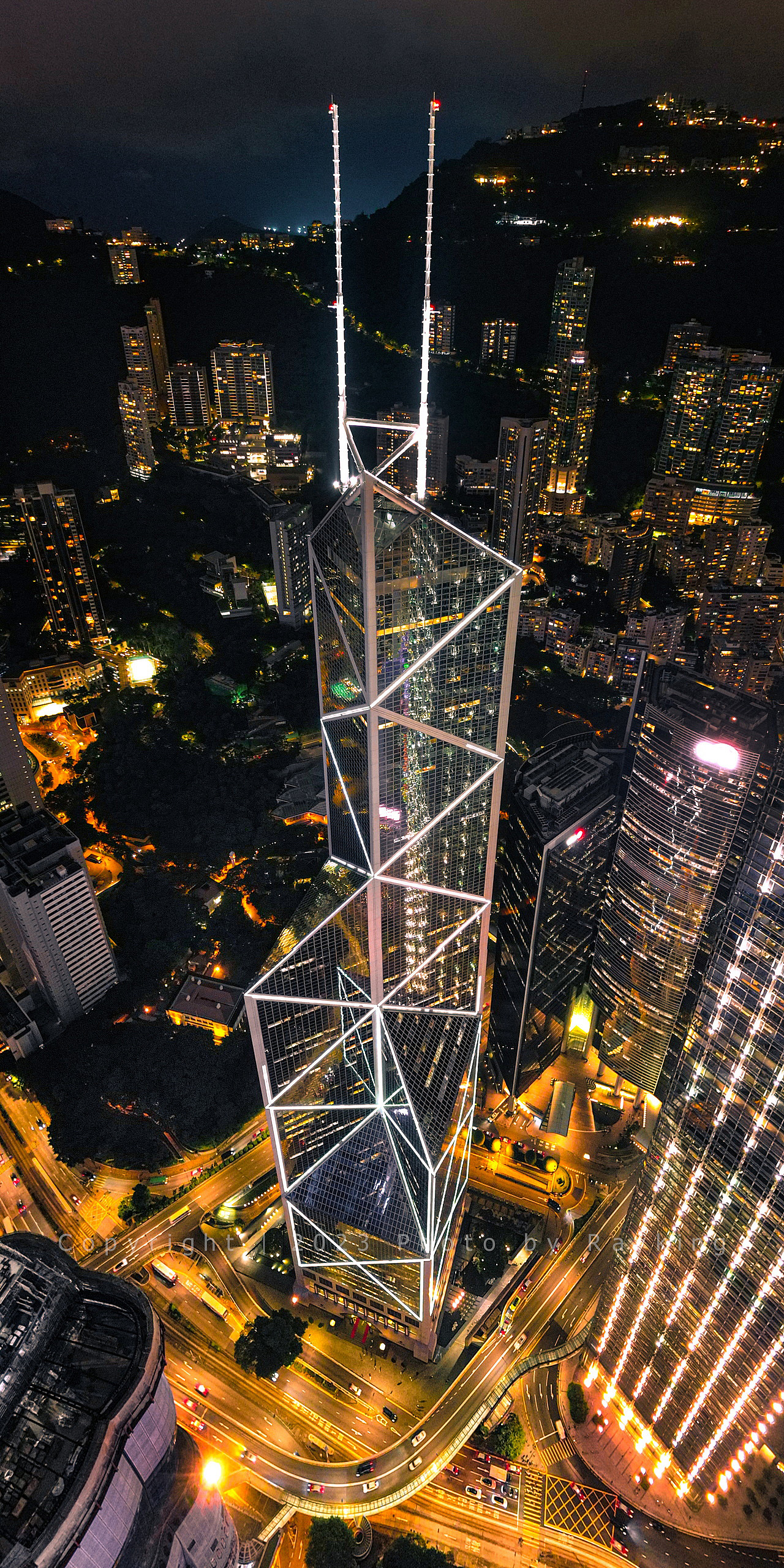 香港航拍黑金色调及赛博朋克