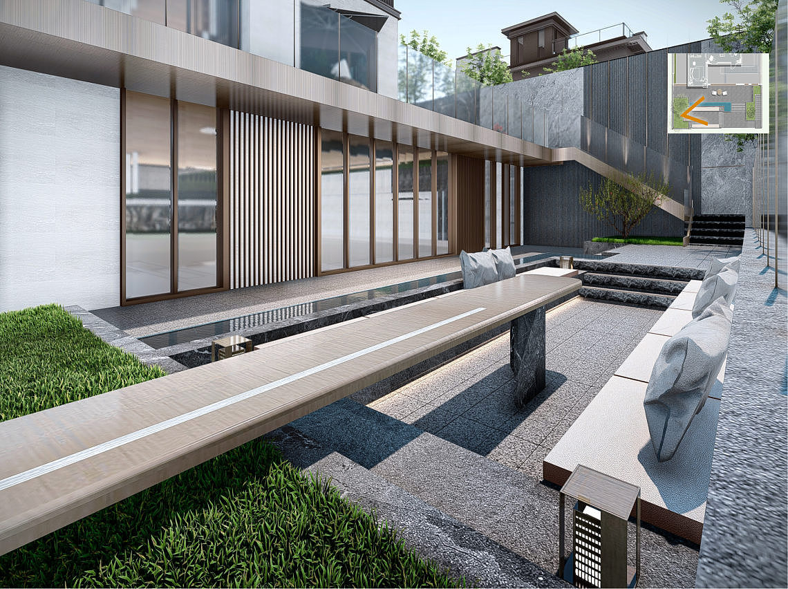 现代庭院景观SU模型下载（图ZMzEzMDAyNDg0） - 景观设计 - 站酷设计师素模网原创素材 - 站酷ZCOOL