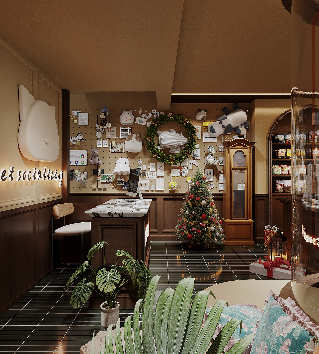 美式宠物店设计（图ZMzY2NDQ2NzIw） - 商业空间设计 - 站酷设计师近在咫尺设计原创素材 - 站酷ZCOOL