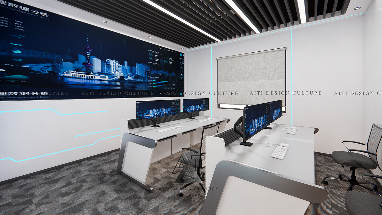 工裝設(shè)計(jì)|電網(wǎng)監(jiān)控室設(shè)計(jì)（圖ZMzM3MjYzODI4） - 其他空間 - 站酷設(shè)計(jì)師AT設(shè)計(jì)局原創(chuàng)素材 - 站酷ZCOOL