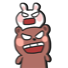 闹闹熊和兔阿乖  表情包  合集