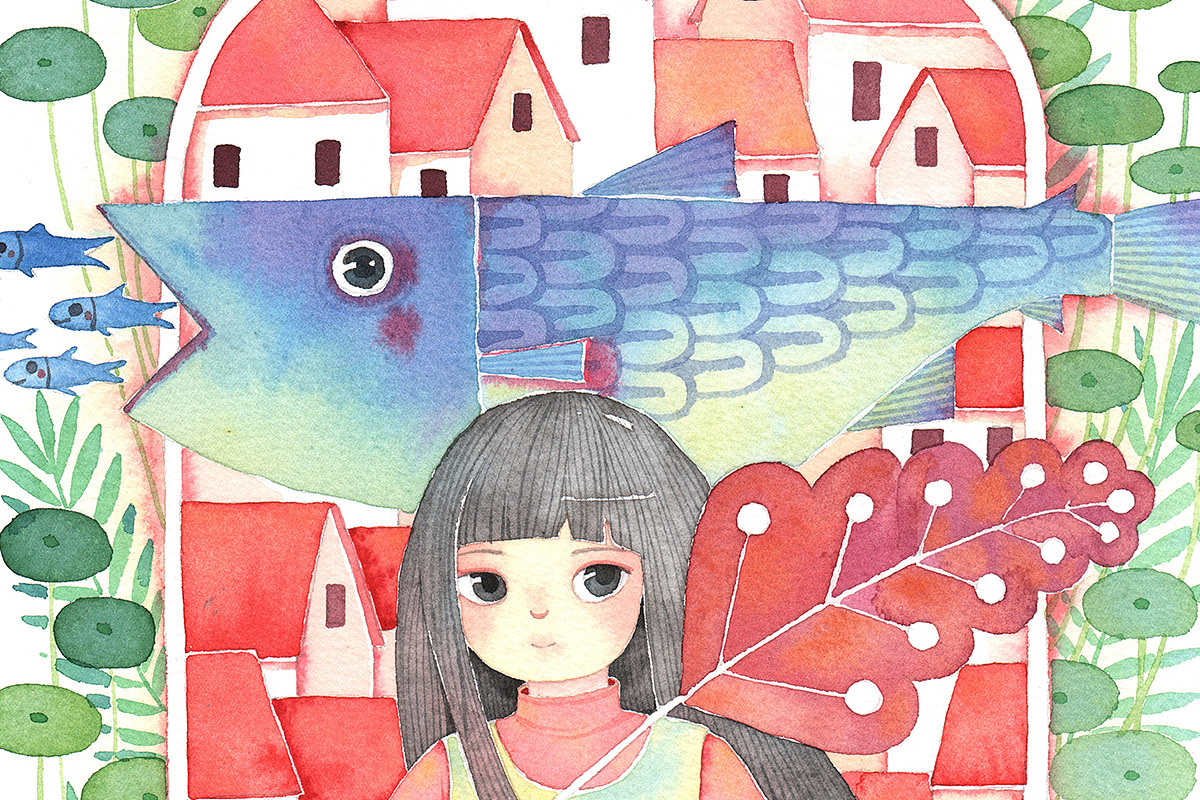 《穿越之门》水彩插画以及水彩插画绘制过程（图ZMzU0ODQ3MDY0） - 绘画 - 站酷设计师画儿晴天原创素材 - 站酷ZCOOL