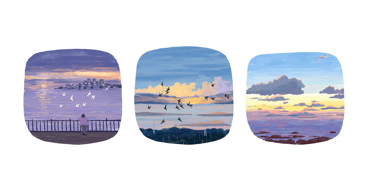 风景贴纸-一些晚霞