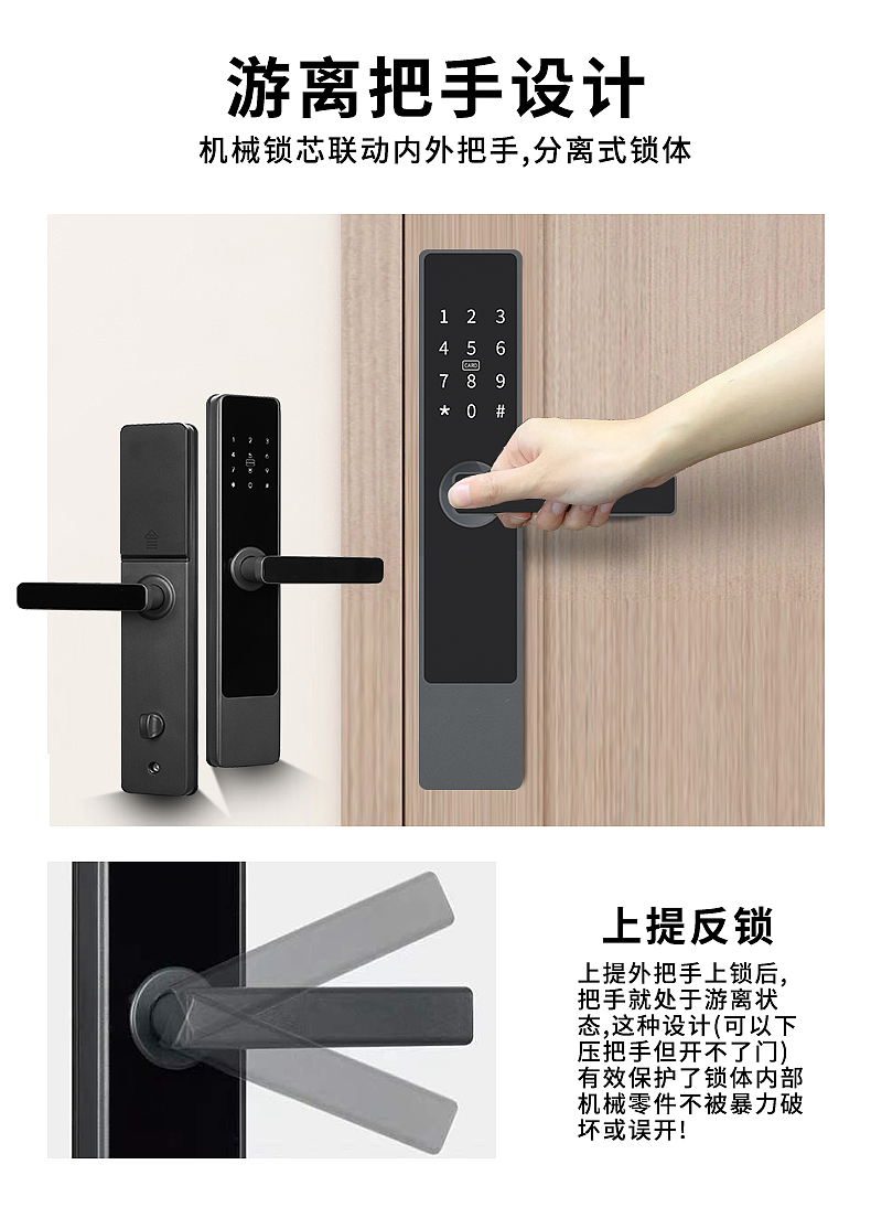 公寓民宿app密码智能电子锁详情主图sku