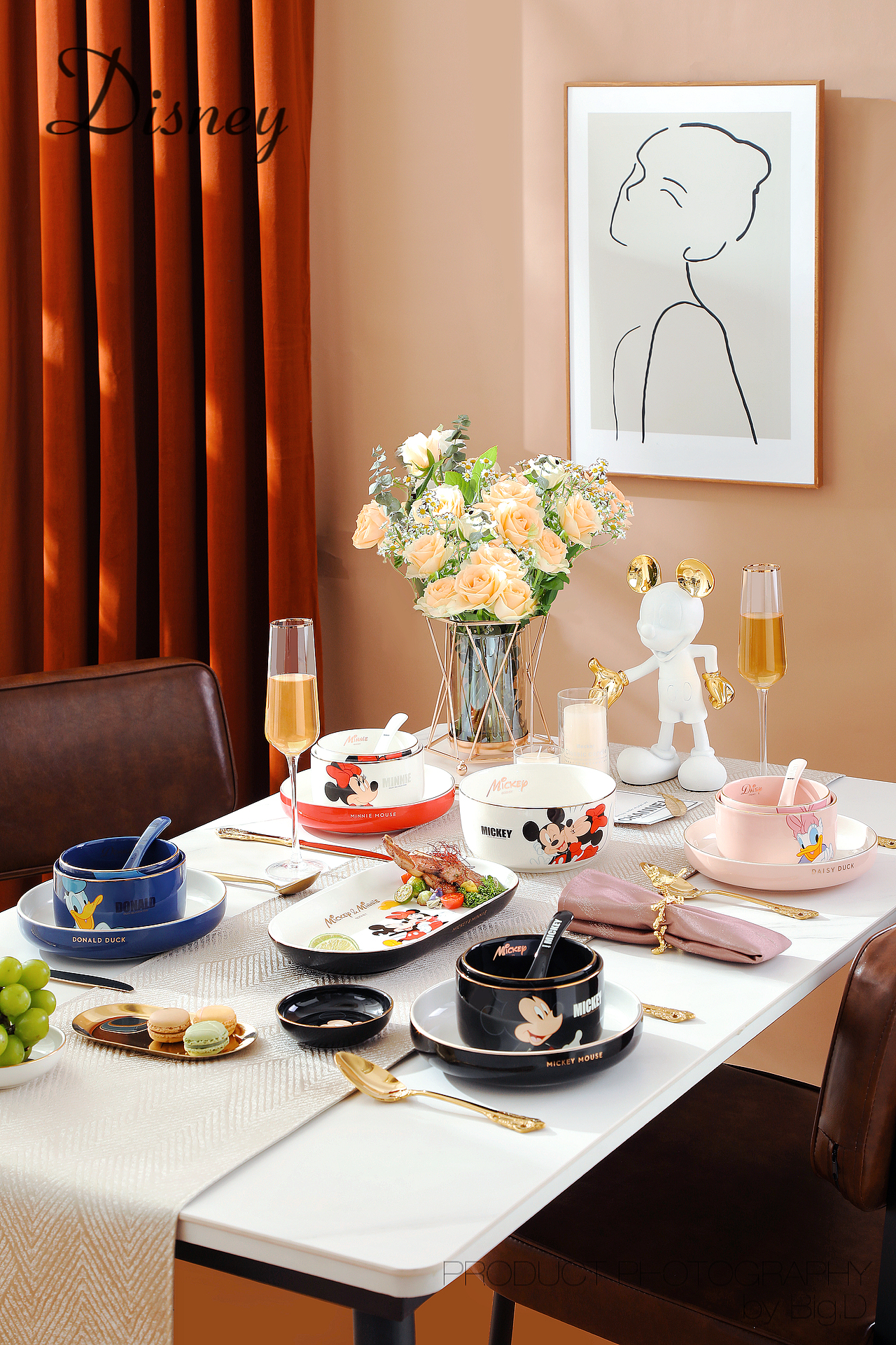 餐具拍摄/迪士尼Disney联名餐具/西亚拉/ 轻奢碗盘套装