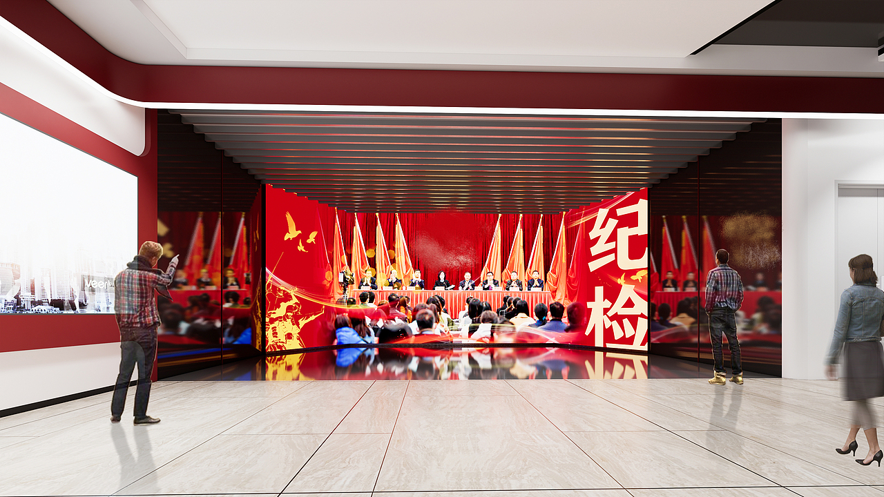 企业党建展厅（图ZMzI2NDE0OTIw） - 展陈设计 - 站酷设计师展厅设计室原创素材 - 站酷ZCOOL