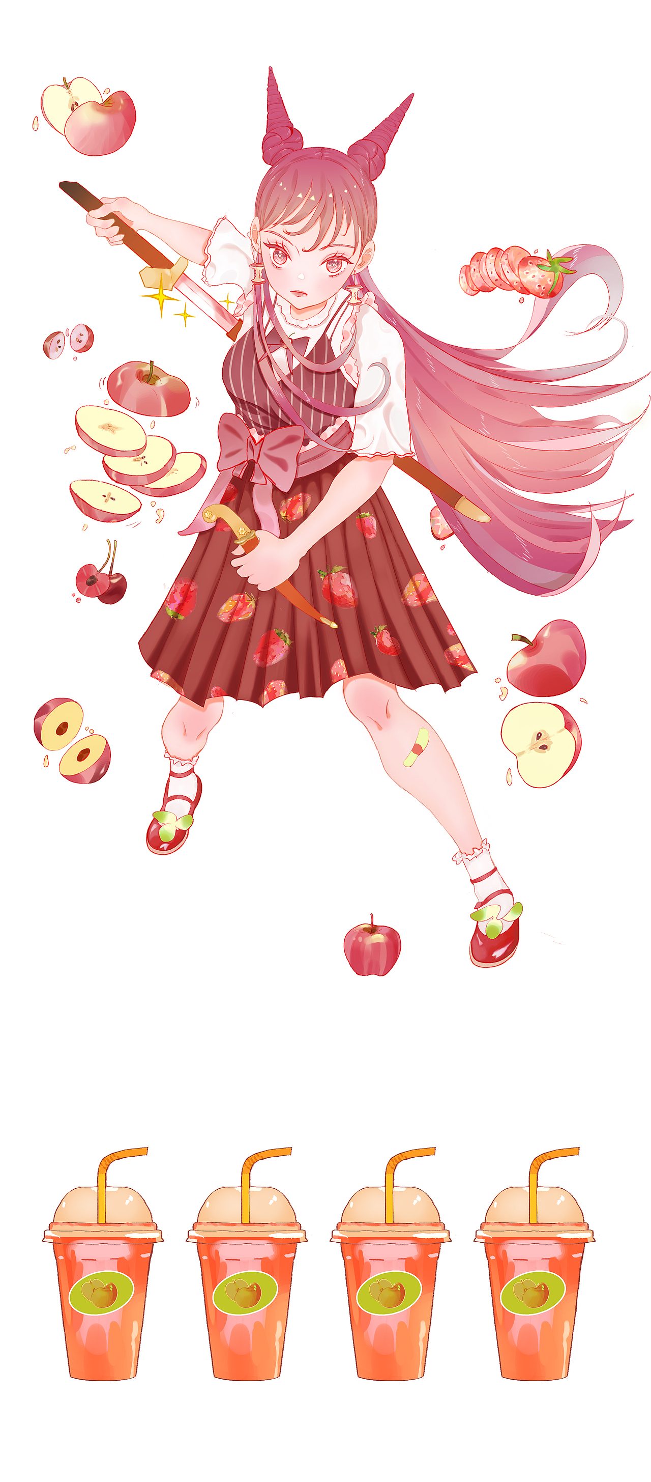 水果拟人胶带稿（图ZMzIyNjYwMDEy） - 商业插画 - 站酷设计师盐马原创素材 - 站酷ZCOOL