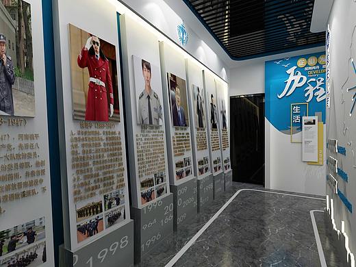 保安公司蓝白系科技风3D设计效果图