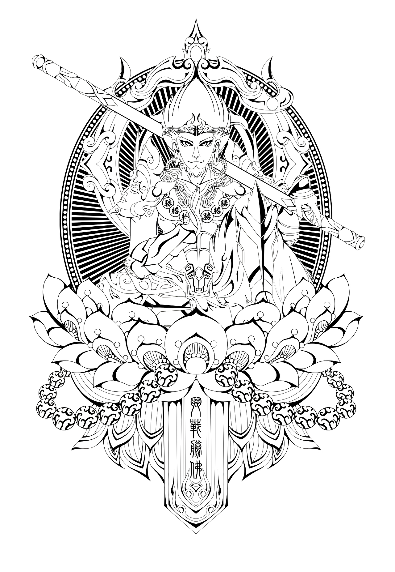 《斗战胜佛》鼠绘（斗战圣佛）（图ZMjQ0MTkwNzI=） - 商业插画 - 站酷设计师卡斯帕原创素材 - 站酷ZCOOL