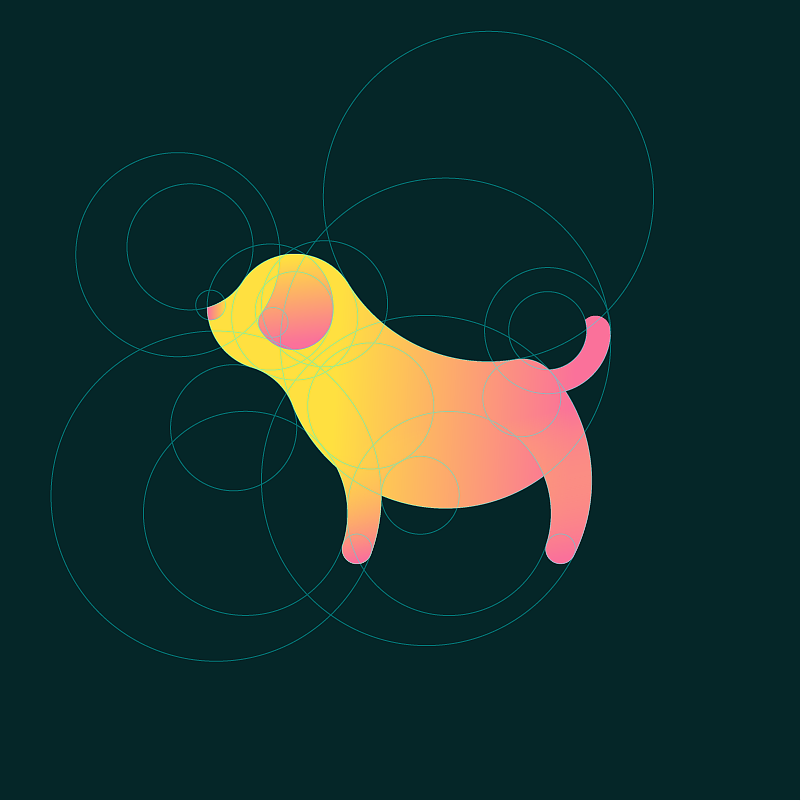 黄金比例 渐变动物