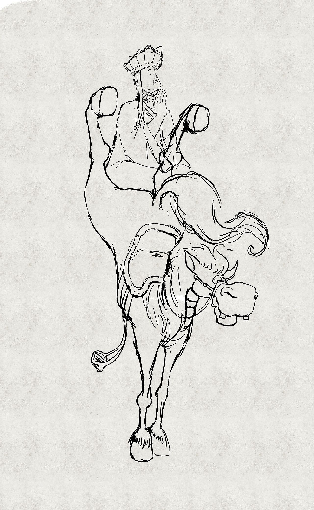 白龙马,蹄儿朝西