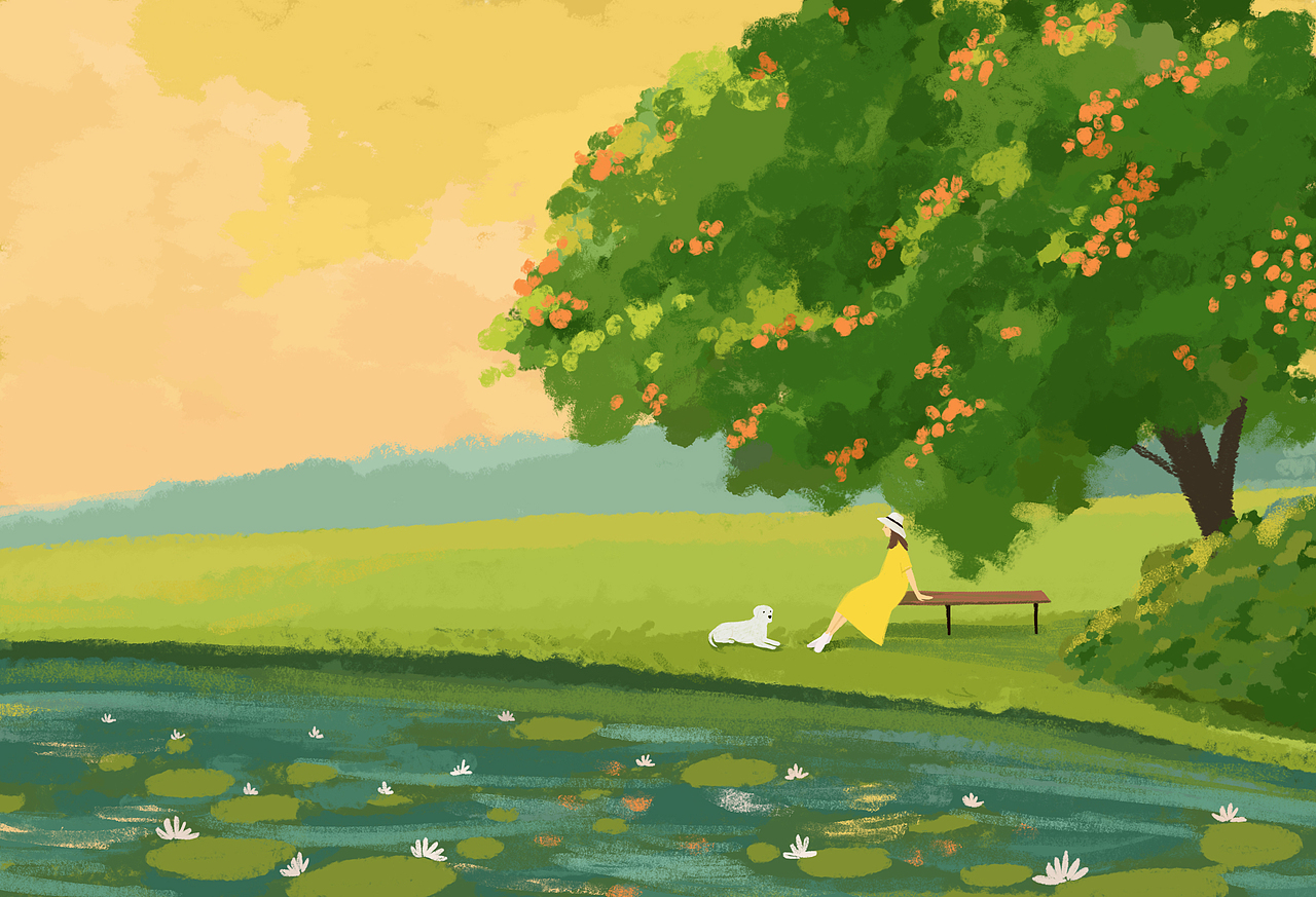 林田插画四月最美的春天