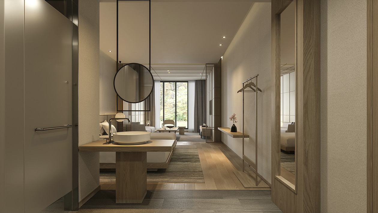 精品民宿酒店效果图 施工图|空间|酒店餐饮设计|z18672383 - 原创作品