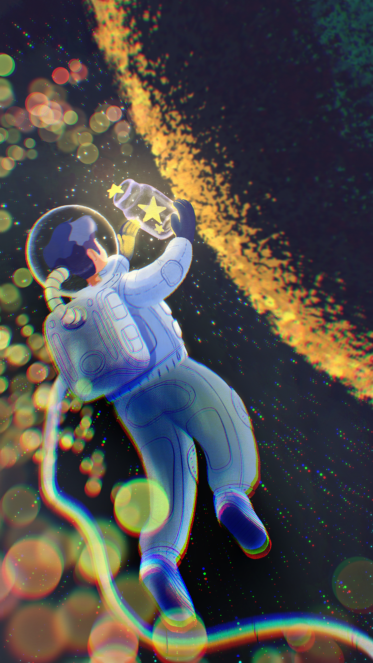 星星的孩子(1)(2)|插画|商业插画|插画咸罗猫_原创作品-站酷zcool