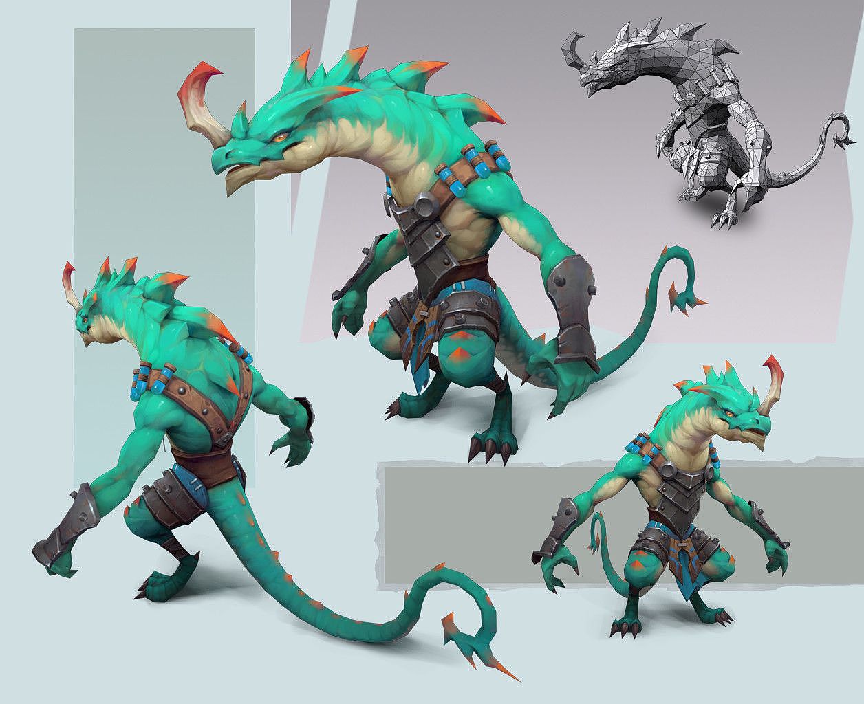 【廖磊】3d角色作品—蜥蜴人