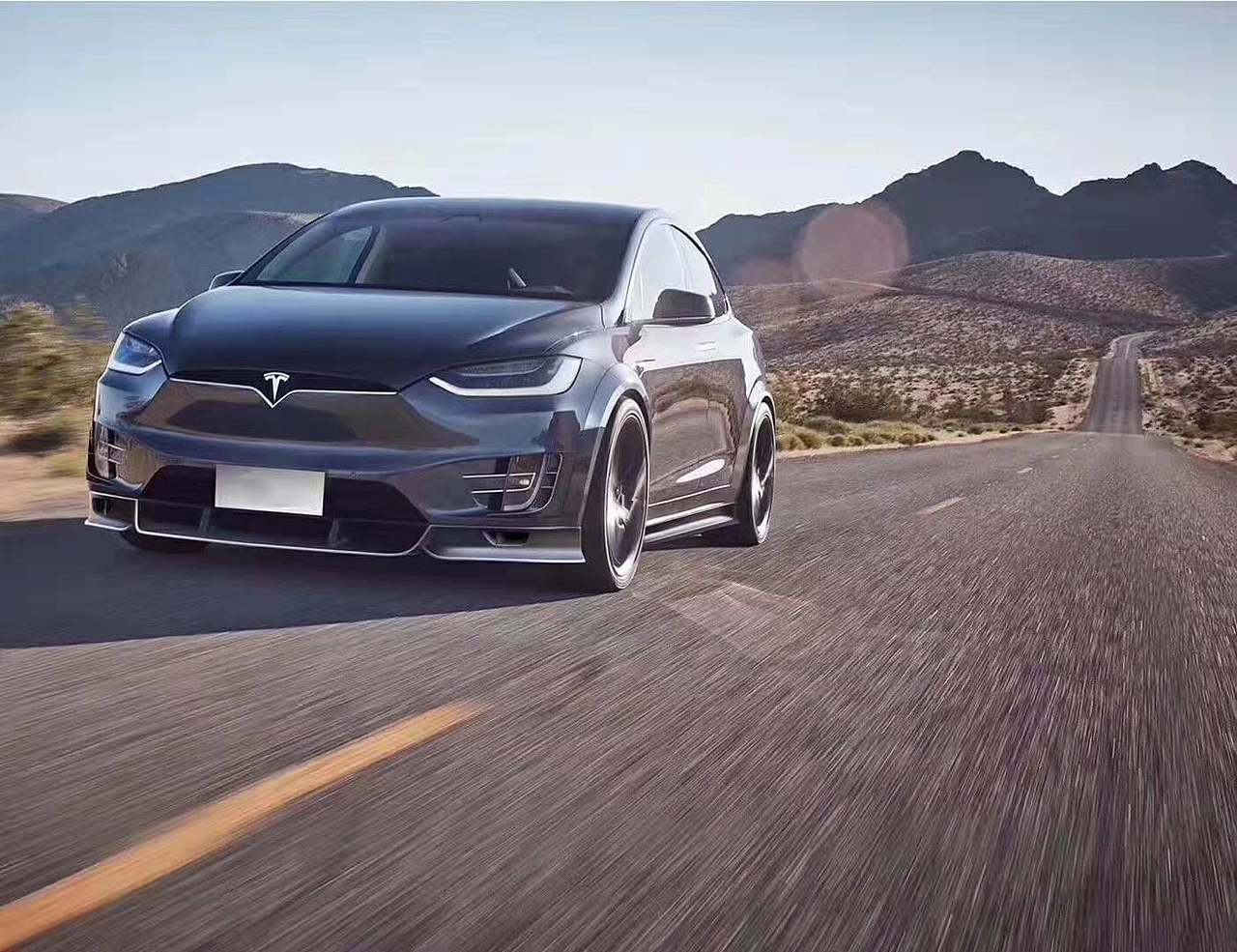 特斯拉modelx改装topcar小包围 前唇侧裙 轮眉后唇尾翼