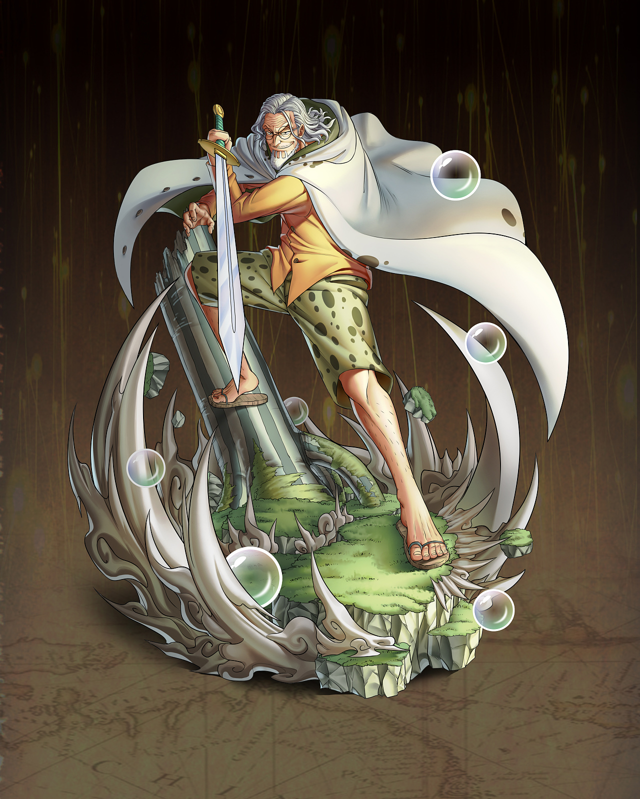 雷利_海贼王雕像gk