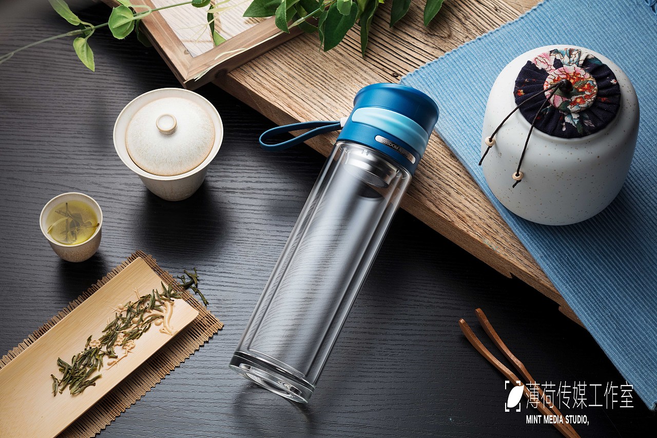 水杯 玻璃杯 泡茶杯拍摄