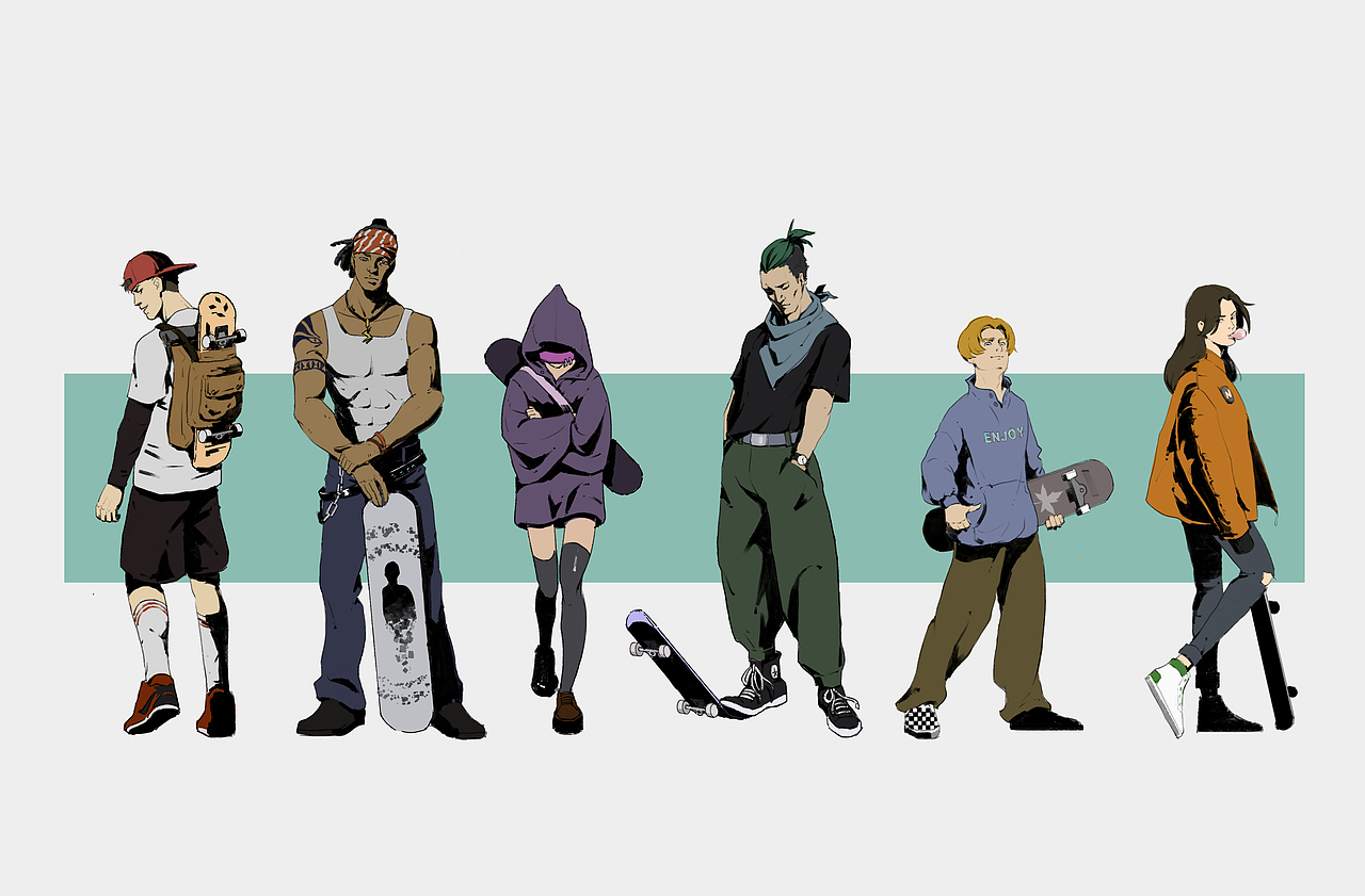 一套关于滑板的设定（图ZMTI3ODI2NTg0） - 创作习作 - 站酷设计师Greengreen7原创素材 - 站酷ZCOOL