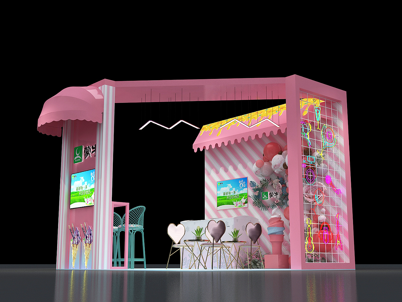 蒙牛展位（图ZMjMzMDY0NDEy） - 场景 - 站酷设计师治术艺空原创素材 - 站酷ZCOOL