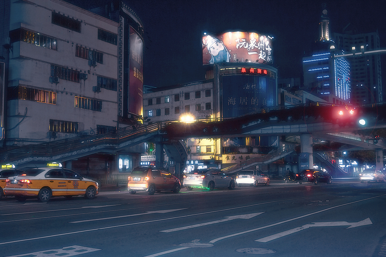 日漫风格的泉州城