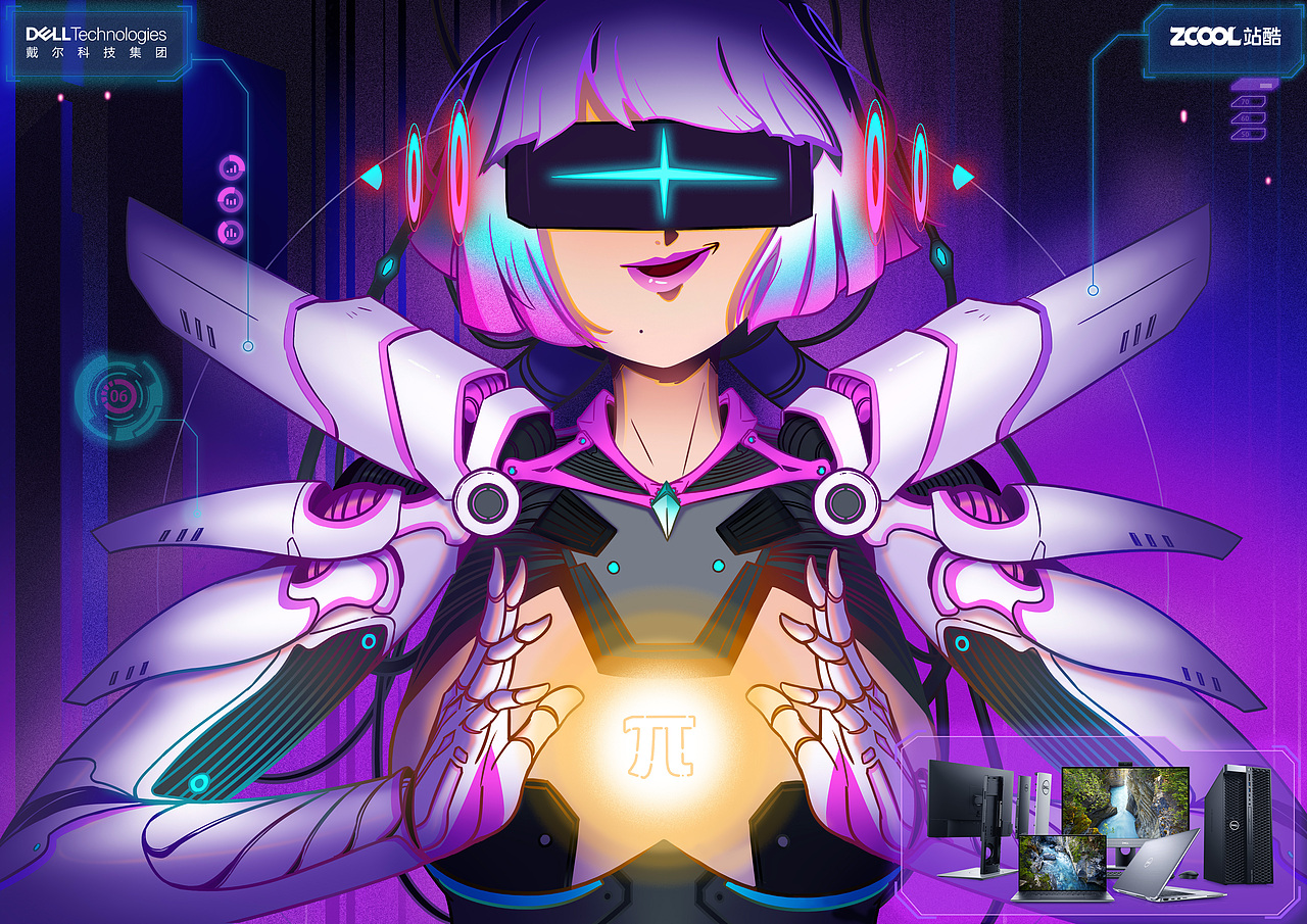 赛博朋克少女（图ZMjM0NDM4NjA0） - 海报 - 站酷设计师大橙ORANGE映画原创素材 - 站酷ZCOOL