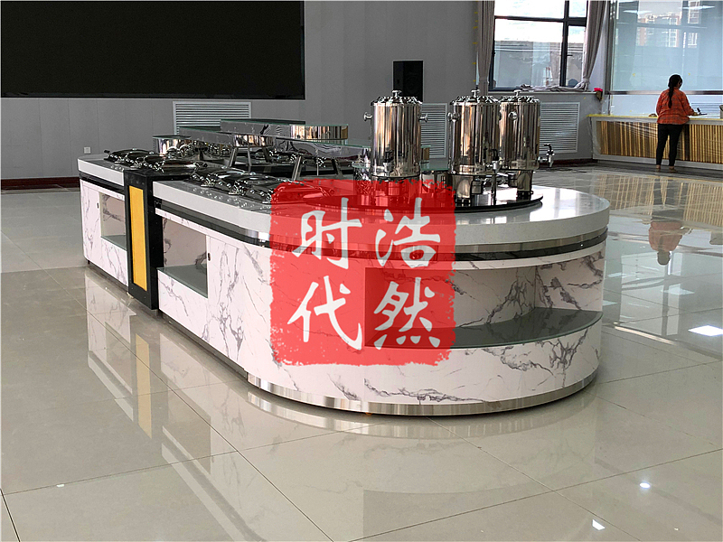 机关食堂纳米石纹板定制取餐台自助餐厅设计