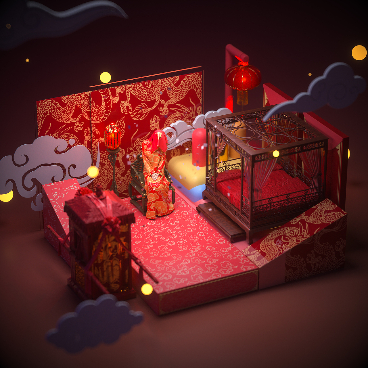 《国味》—C4D原创作品（图ZMTQ1MzU0ODQw） - 场景 - 站酷设计师我就是NiaoNiao原创素材 - 站酷ZCOOL