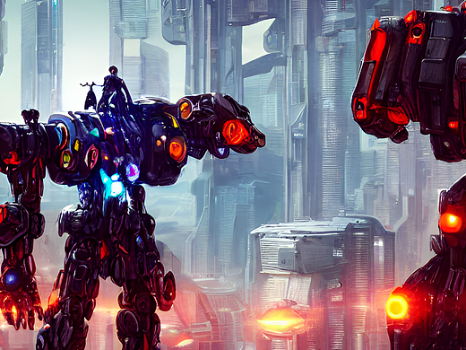 #AI创作实验室#赛博机甲战士（个人主页-ZNjI2MDM2MDg=） - AI作品 - 站酷设计师月野兔V原创素材 - 站酷ZCOOL