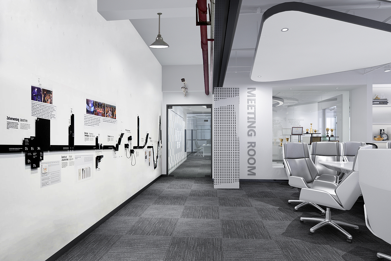 某化妆品公司办公室 展示区|空间|家装设计|ljc1113_原创作品-站酷